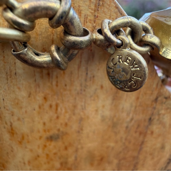 J Crew Statement Necklace Multi Color Jewel Box  18” Gold Tone Chain - Picture 8 of 8